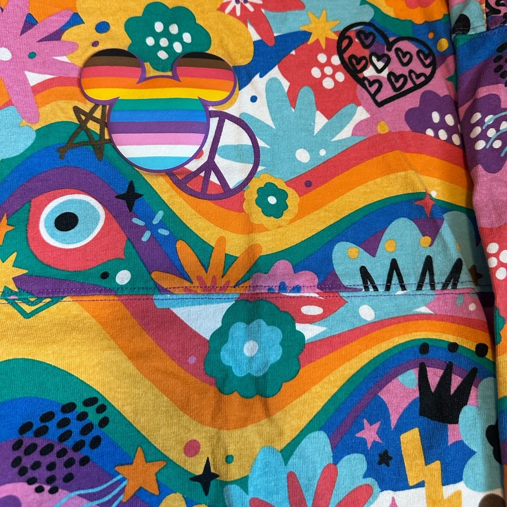 Disney Pride Multicolor Mickey Mouse Rainbow Long Sleeve Top - Picture 4 of 6